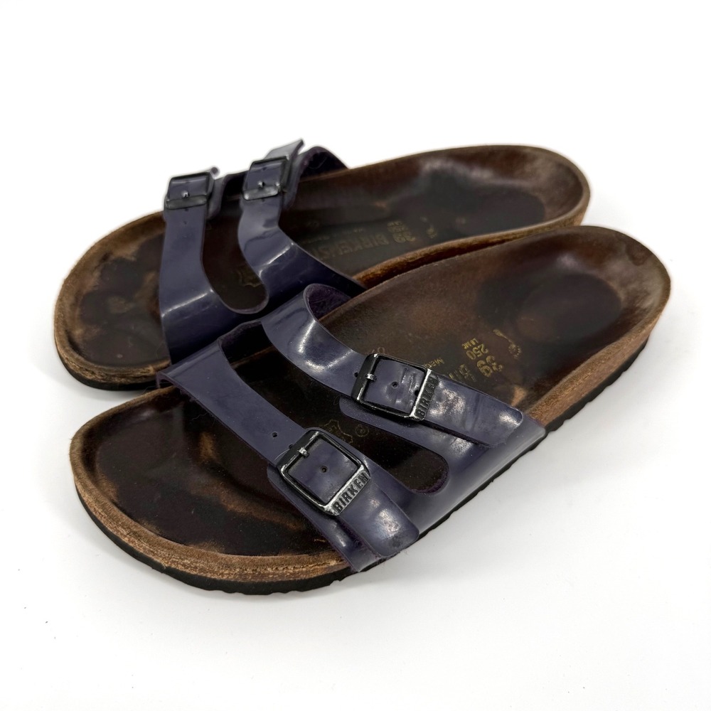 Birkenstock Ibiza 39 Sandals Patent Leather Double Strap‎ Slides Summer Resort